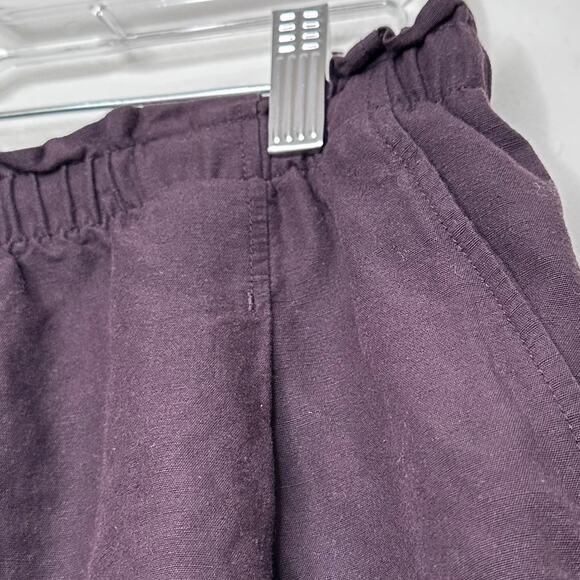 H&M Linen-Blend Drawstring Short, 5" Inseam, Burgundy, Size M - Picture 6 of 7